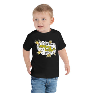 Evel Knievel First Stunt Logo Toddler Tee — black — front view