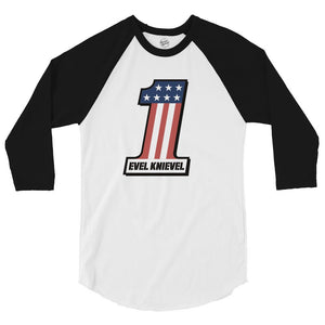 Evel Knievel® 1 Retro Raglan Baseball Tee — 3/4 Sleeve - Evel Knievel