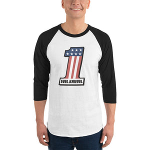 Evel Knievel® 1 Retro Raglan Baseball Tee — 3/4 Sleeve - Evel Knievel