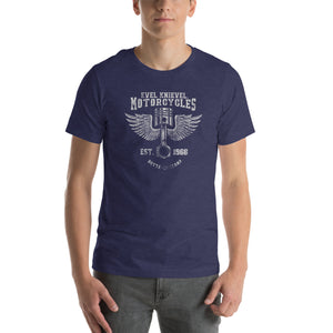 Evel Knievel Vintage 1966 Motorcycle Tee — heather midnight navy — front view (2)