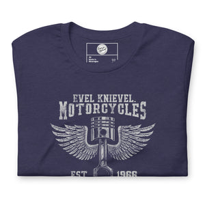Evel Knievel Vintage 1966 Motorcycle Tee — heather midnight navy — front view (3)