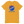 Evel Knievel® Snake River Canyon 1974 tee in mustard, front view: the Skycycle X-2 rocket on a starred blue badge above SNAKE RIVER CANYON SEPT. 8 1974