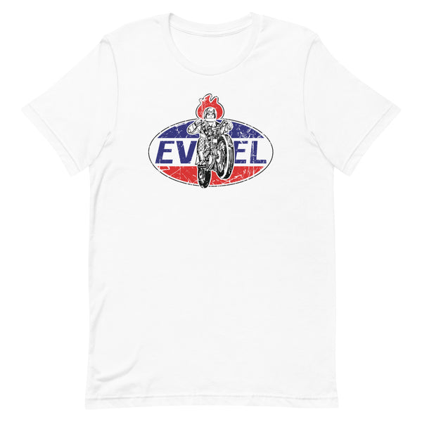 Evel Knievel Men's Vintage Oval Badge Tee - Available in Three Colors and Sizes up to 5XL