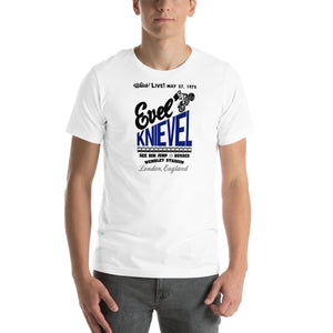 Evel Knievel® 1975 Wembley Bus Jump Tee — White - Evel Knievel