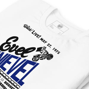 Evel Knievel® 1975 Wembley Bus Jump Tee — White - Evel Knievel