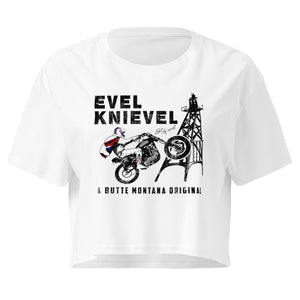 Evel Knievel® Gallus Frame Butte, MT Women's Crop Top - Evel Knievel