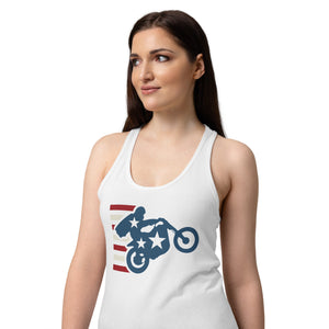 Evel Knievel® Retro Stunt Women's Racerback Tank — White - Evel Knievel