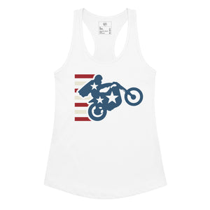 Evel Knievel® Retro Stunt Women's Racerback Tank — White - Evel Knievel