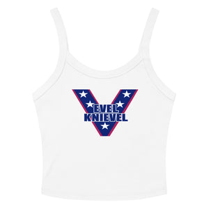 Evel Knievel® Vintage "V" Women's Micro-Rib Tank — White - Evel Knievel