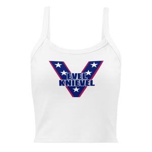 Evel Knievel® Vintage "V" Women's Micro-Rib Tank — White - Evel Knievel