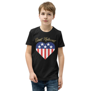 Evel Knievel® Heart Flag Youth Tee — Sizes S–XL - Evel Knievel