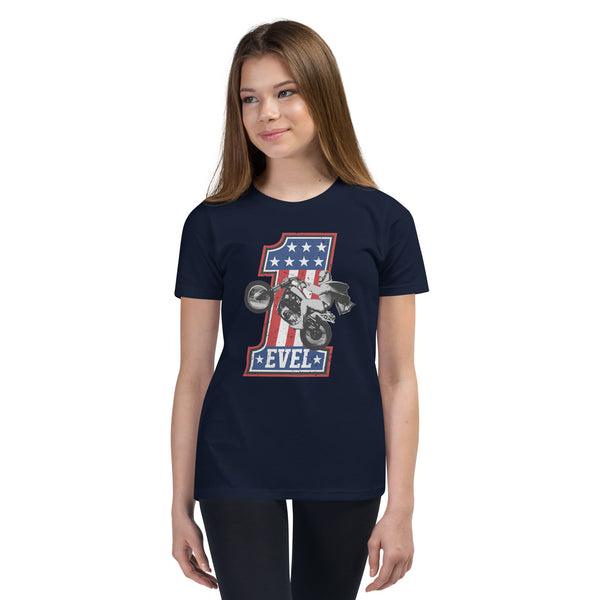 Youth Size Evel Knievel - Join Our Team #1 Tee  - Available in youth sizes S -XL and in four colors!