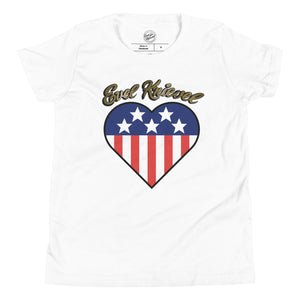Evel Knievel® Heart Flag Youth Tee — Sizes S–XL - Evel Knievel