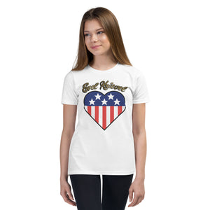 Evel Knievel® Heart Flag Youth Tee — Sizes S–XL - Evel Knievel