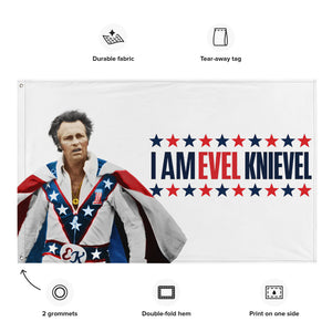 "I AM EVEL KNIEVEL® " Flag/Wall Art 34x56 Inches