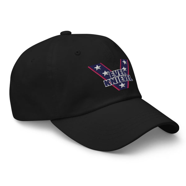 Evel Knievel Vintage "V" logo-Dad Hat in Black
