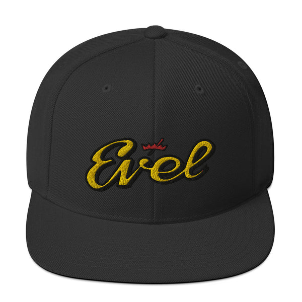 Evel's Premium Snapback Hat-Black