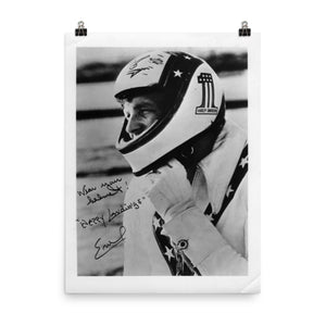 Wear you Helmet from Evel Knievel® - Poster -Hand Signed Reproduction!