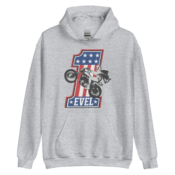 Evel Knievel Vintage #1 Wheelie Graphic Hoodie  - Available in Sizes Small - 5XL
