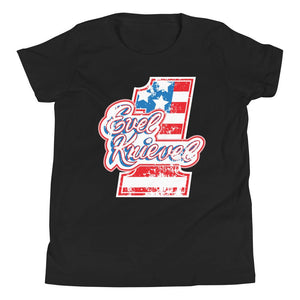 Evel Knievel Vintage 70s Youth Tee — black — front view