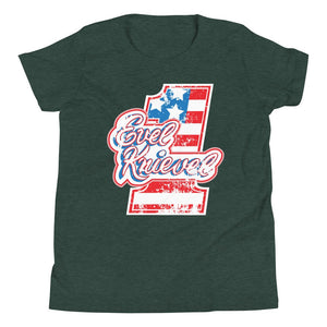 Evel Knievel Vintage 70s Youth Tee — forest — front view