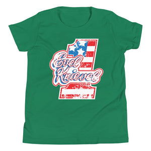 Evel Knievel Vintage 70s Youth Tee — kelly — front view